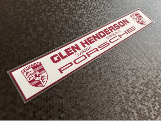 Glen Henderson - Glasgow Edinburgh - Porsche - Dealer Sticker