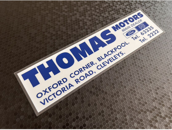 Thomas Motors - Cleveleys Blackpool - Ford - Dealer Sticker