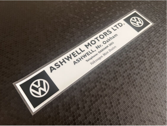 Ashwell Motors - Oakham - Volkswagen VW - Dealer Sticker