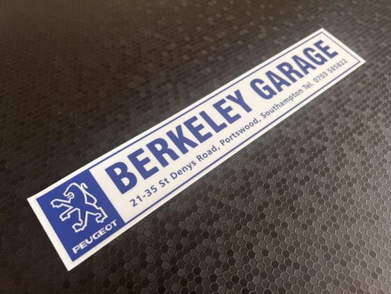 Berkeley Garage - Southampton - Peugeot - Dealer Sticker