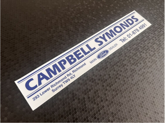 Campbell Symonds - Richmond Surrey - Ford - Dealer Sticker