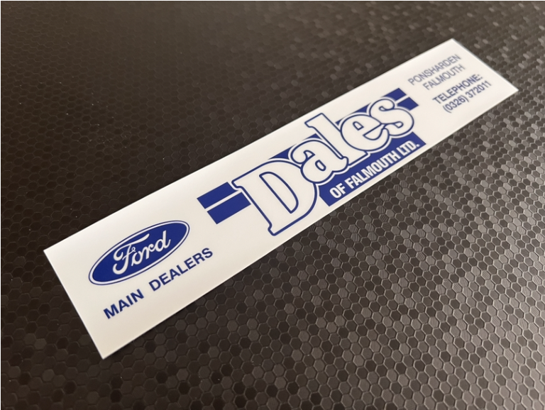 Dales of Falmouth Ford Dealer Sticker / DMB Graphics Ltd