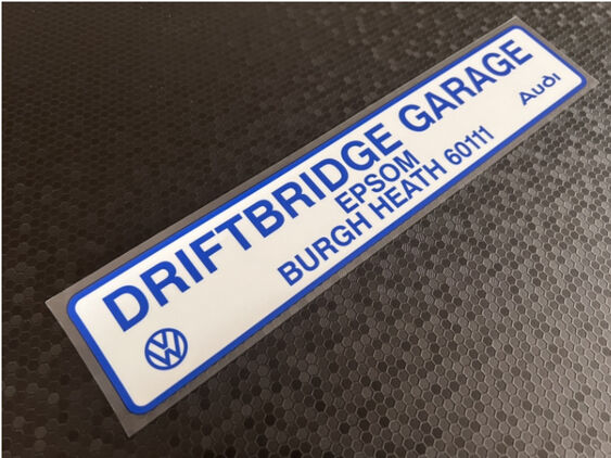 Driftbridge VW Audi - Epson Burgh Heath - Dealer Sticker