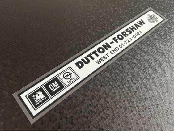 Dutton Forshaw - West End London - Vauxhall Opel - Dealer Sticker