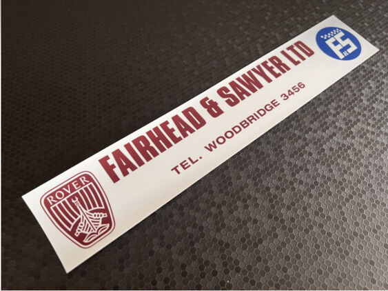 Fairhead & Sawyer - Woodbridge - Rover - Dealer Sticker