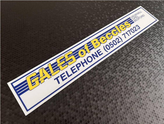 Gales of Beccles - Vauxhall Opel Bedford - Dealer Sticker