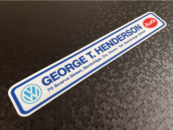 George T Henderson - Banbridge - VW Audi - Dealer Sticker