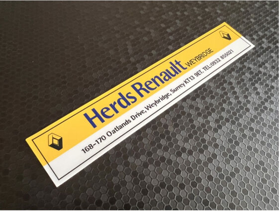 Herds Renault - Weybridge Surrey - Dealer Sticker