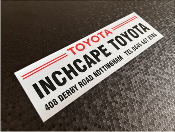 Inchcape - Nottingham - Toyota - Dealer Sticker