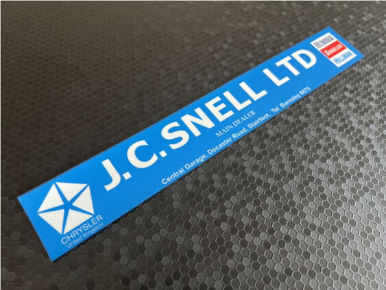 J C Snell - Barnsley - Chrysler - Dealer Sticker