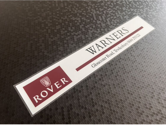 Warners - Tewkesbury - Rover - Dealer Sticker