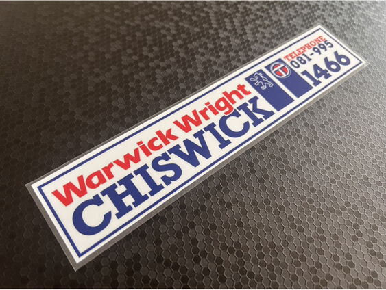 Warwick Wright - Chiswick - Peugeot Talbot - Dealer Sticker