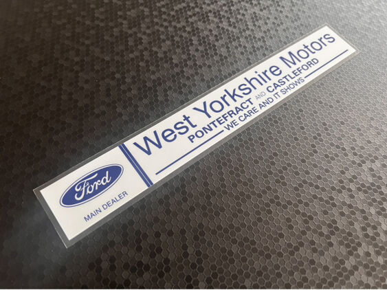 West Yorkshire Motors - Pontefract Castleford - Ford - Dealer Sticker
