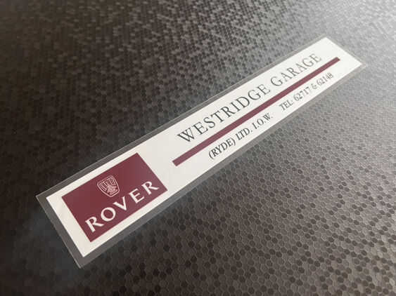 Westridge Garage - Isle of Wight - Rover - Dealer Sticker