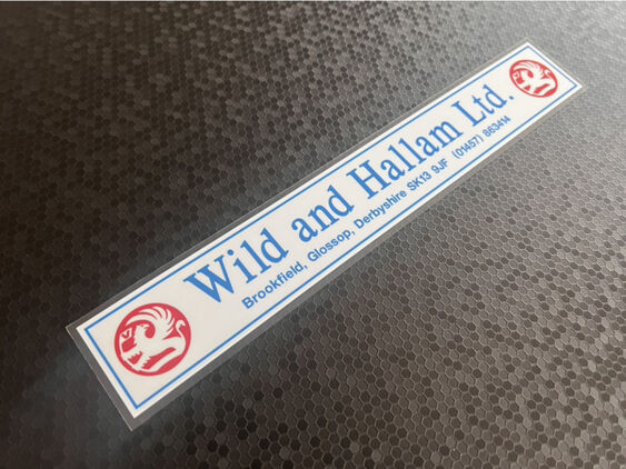 Wild and Hallam - Glossop Derbyshire - Vauxhall - Dealer Sticker