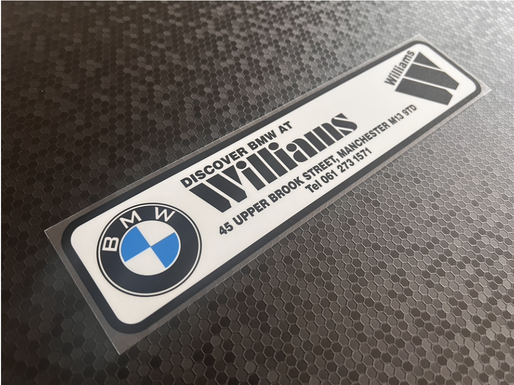 Williams BMW - Manchester - Dealer Sticker / DMB Graphics Ltd