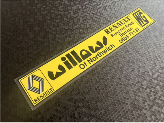Willows of Northwich - Renault - Dealer Sticker