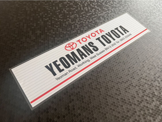 Yeomans Toyota - Worthing West Sussex - Dealer Sticker
