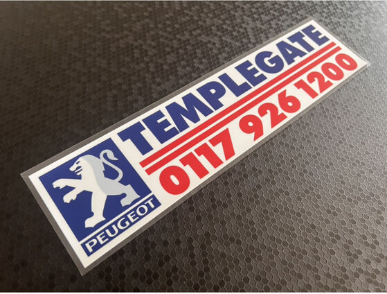 Templegate - Peugeot - Bristol - Dealer Sticker