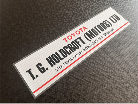 T G Holdcroft - Stoke on Trent - Toyota - Dealer Sticker