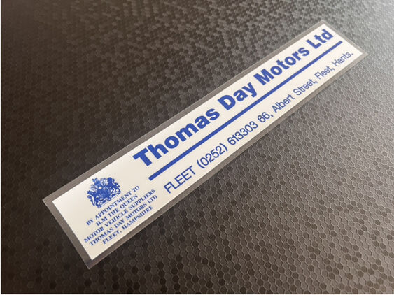 Thomas Day Motors - Fleet Hampshire - Rover - Dealer Sticker