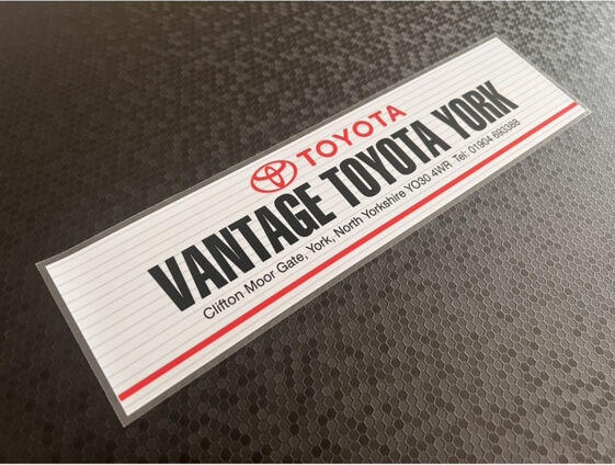 Vantage Toyota - York - Dealer Sticker