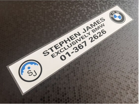 Stephen James - London - BMW - Dealer Sticker