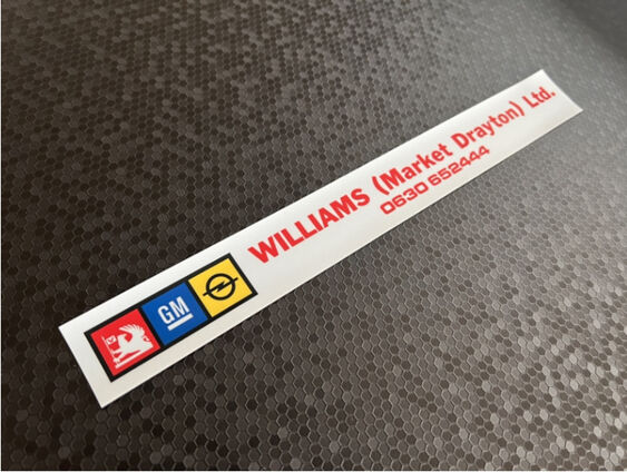 Williams - Market Drayton - Vauxhall Opel - Dealer Sticker