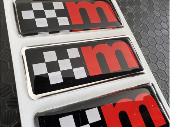 M Logo Gel badge - Red