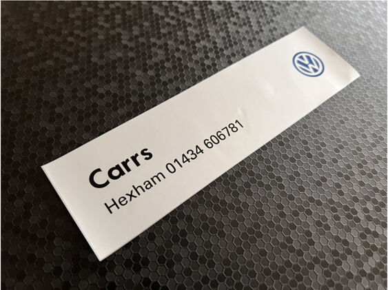 Carrs - Hexham - VW - Dealer Sticker