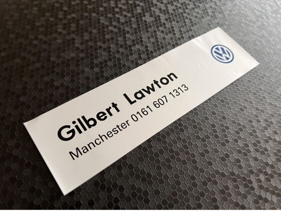 Gilbert Lawton - Manchester - VW - Dealer Sticker