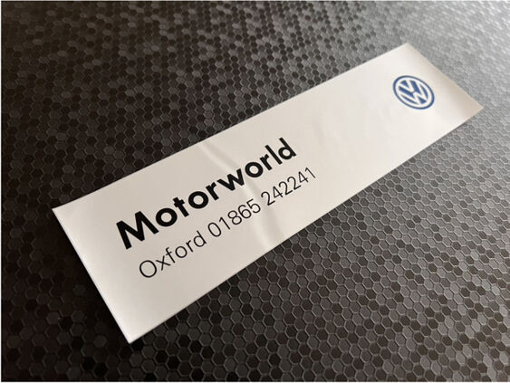 Motorworld - Oxford - VW - Dealer Sticker