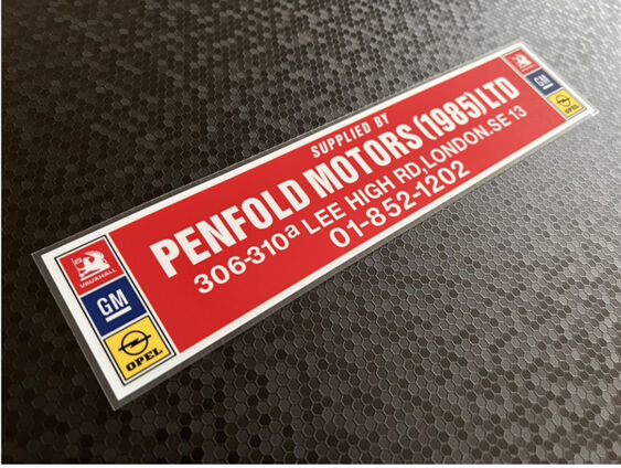 Penfold Motors South East London - Vauxhall Opel - Dealer Sticker