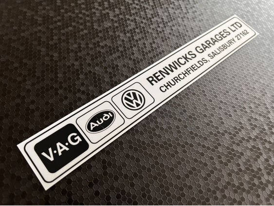 Renwicks Garages - Salisbury - VW Audi - Dealer Sticker