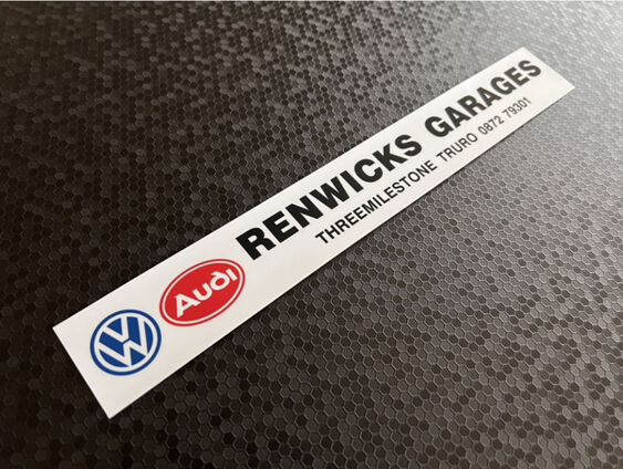 Renwicks Garages - Truro Cornwall - VW Audi - Dealer Sticker