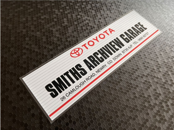 Smiths Archview Garage - Belfast - Toyota - Dealer Sticker