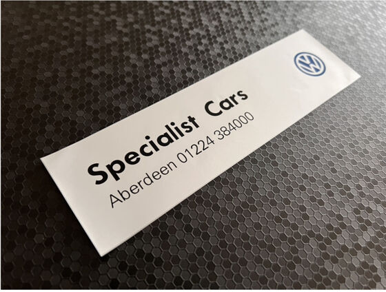 Specialist Cars - VW - Aberdeen - Dealer Sticker