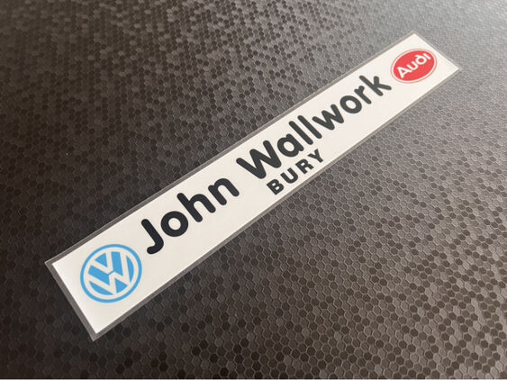 John Wallwork - Bury - VW Audi - Dealer Sticker