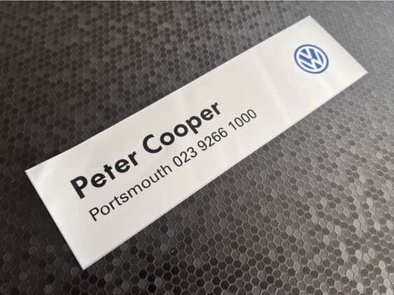 Peter Cooper - Portsmouth - VW - Dealer Sticker