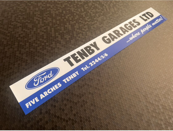 Tenby Garages Ford dealer sticker