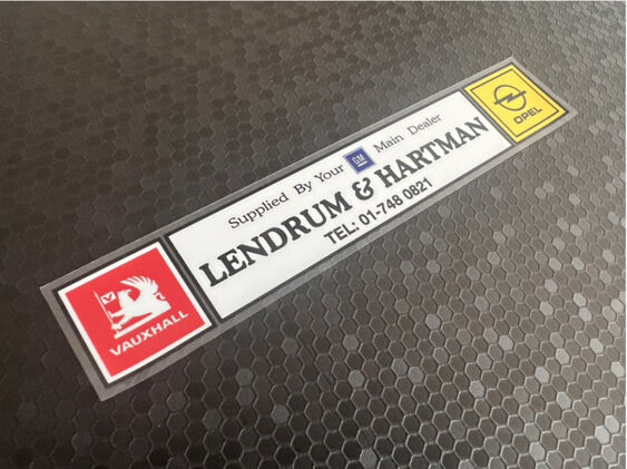 Lendrum & Hartman - London - Vauxhall Opel - Dealer Sticker