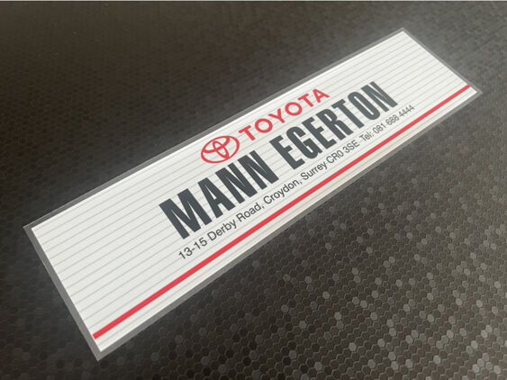 Mann Egerton - Croydon - Toyota - Dealer Sticker