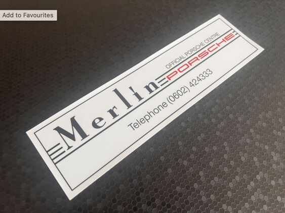 Merlin - Nottingham - Porsche - Dealer Sticker