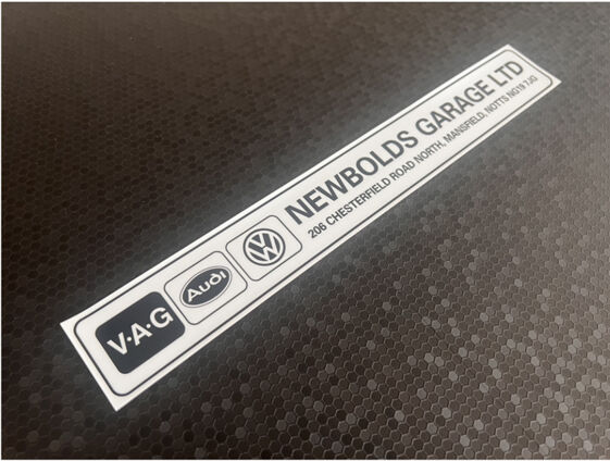 Newbolds Garage - Mansfield - VW Audi - Dealer Sticker