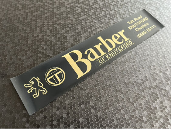 Barber of Knutsford - Cheshire - Peugeot Talbot - Dealer Sticker