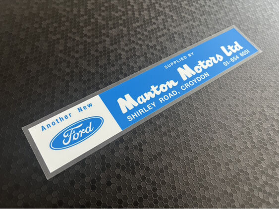 Manton Motors - Croydon - Ford - Dealer Sticker