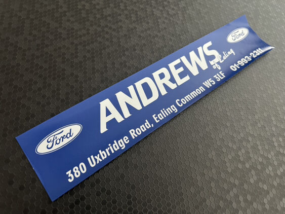 Andrews of Ealing - London - Ford - Dealer Sticker