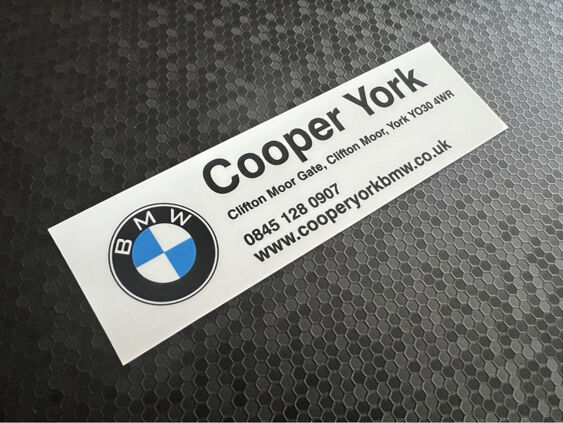 Cooper of York - BMW - Dealer Sticker