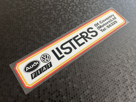Listers of Coventry - VW Audi Fiat - Dealer Sticker