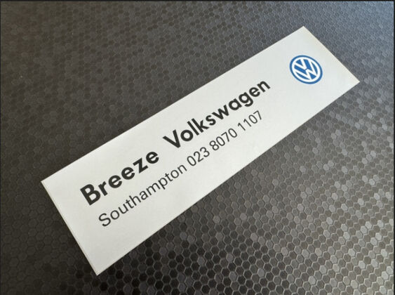 Breeze Volkswagen - Southampton - VW - Dealer Sticker